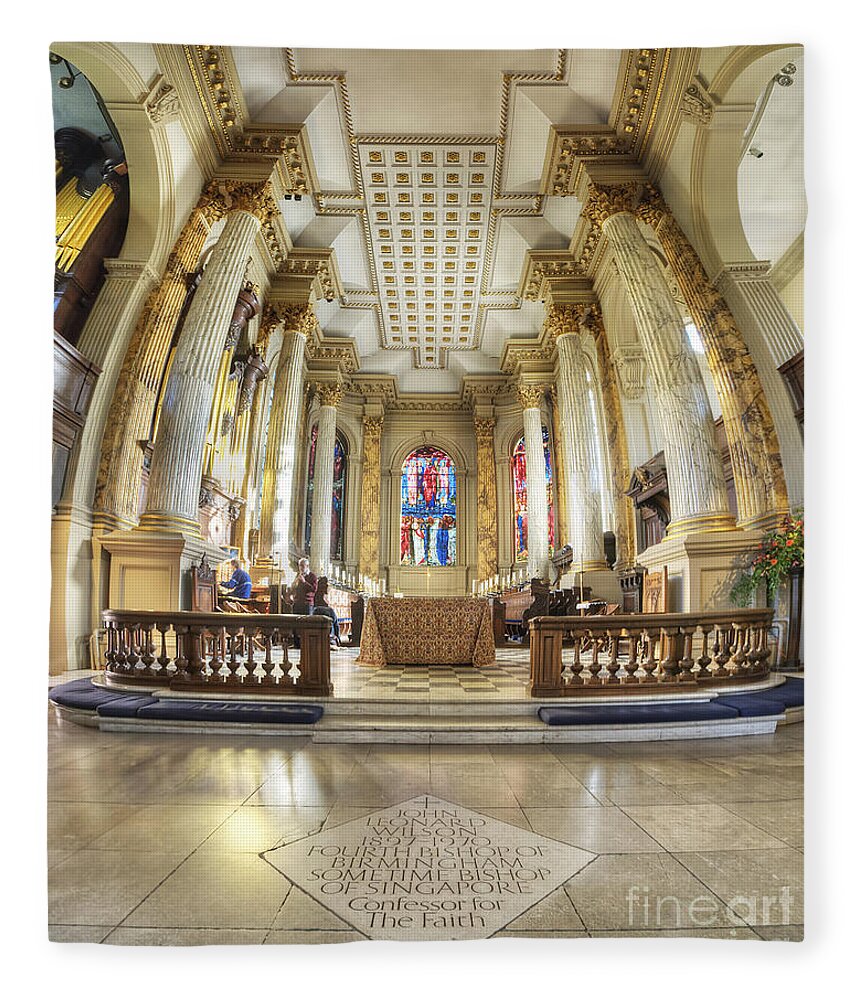 Yhun Suarez Fleece Blanket featuring the photograph Birmingham Cathedral 3.0 by Yhun Suarez