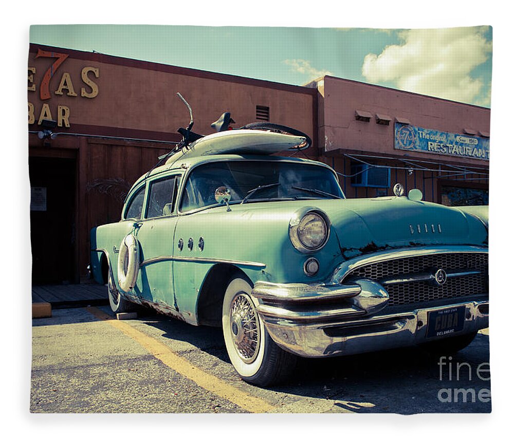 Miami Fleece Blanket featuring the photograph Buick by Hannes Cmarits