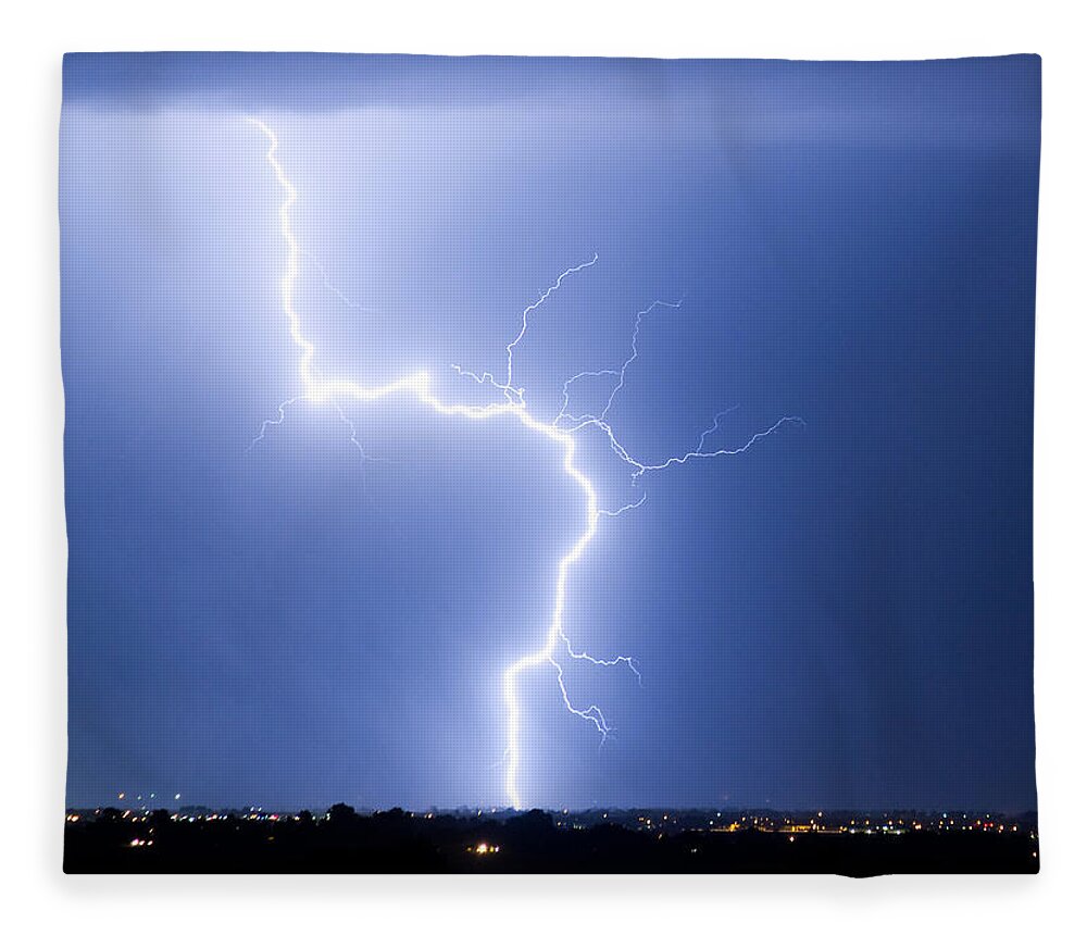 City Fleece Blanket featuring the photograph C2G Lightning Strike by James BO Insogna