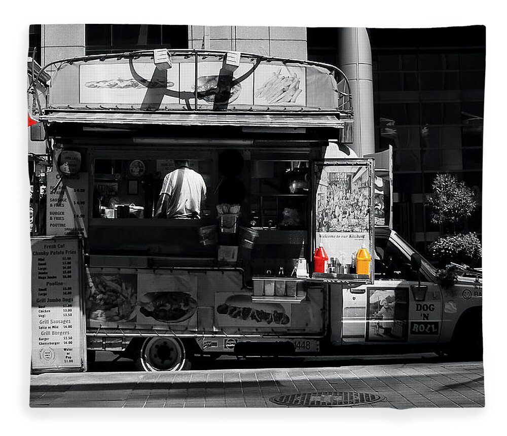 Chips Fleece Blanket featuring the photograph Chip Wagon by Andrew Fare