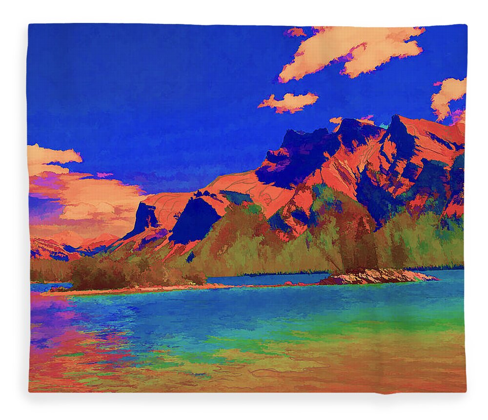 Mountains Fleece Blanket featuring the digital art Complementary Mountains by Jo-Anne Gazo-McKim