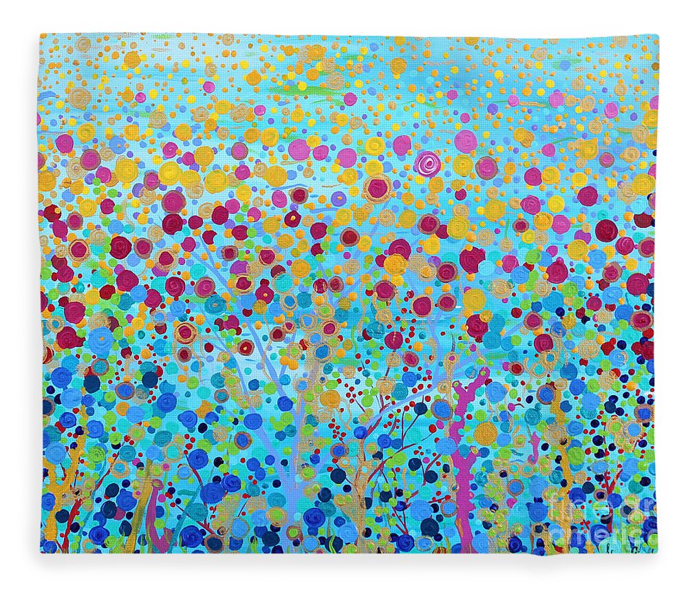 Coral Fleece Blanket featuring the painting Coral Symphony by Stacey Zimmerman