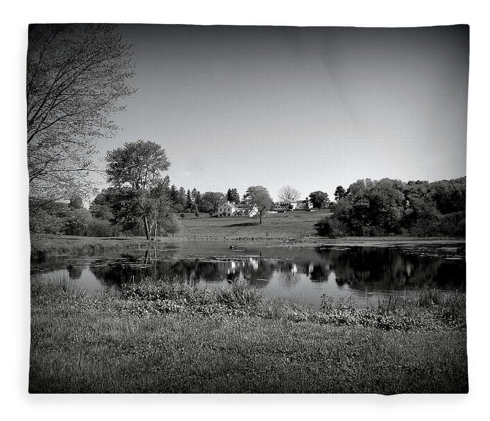 Connecticut Fleece Blanket featuring the photograph Country black and white by Kim Galluzzo