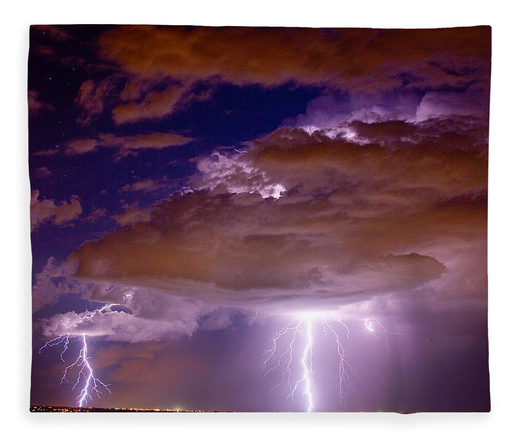 James Insogna Fleece Blanket featuring the photograph Double Trouble Lightning Strikes by James BO Insogna