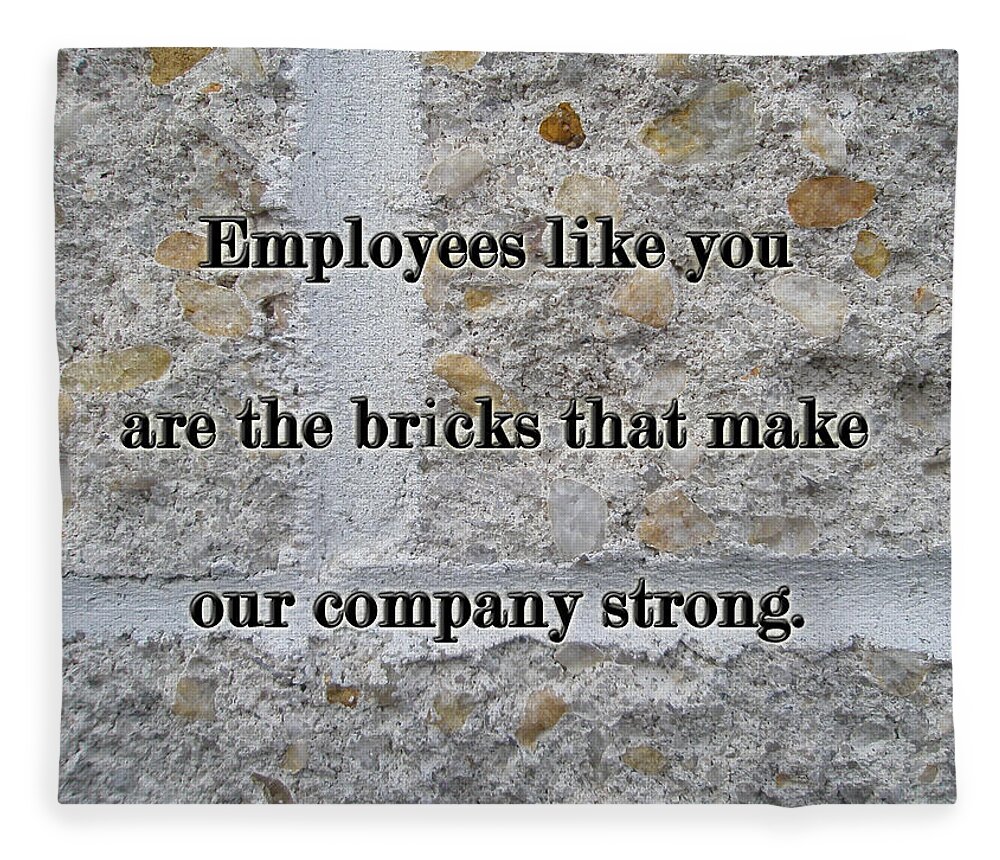 Employee Fleece Blanket featuring the photograph Employee Service Anniversary Thank You Card - Cement Wall by Carol Senske