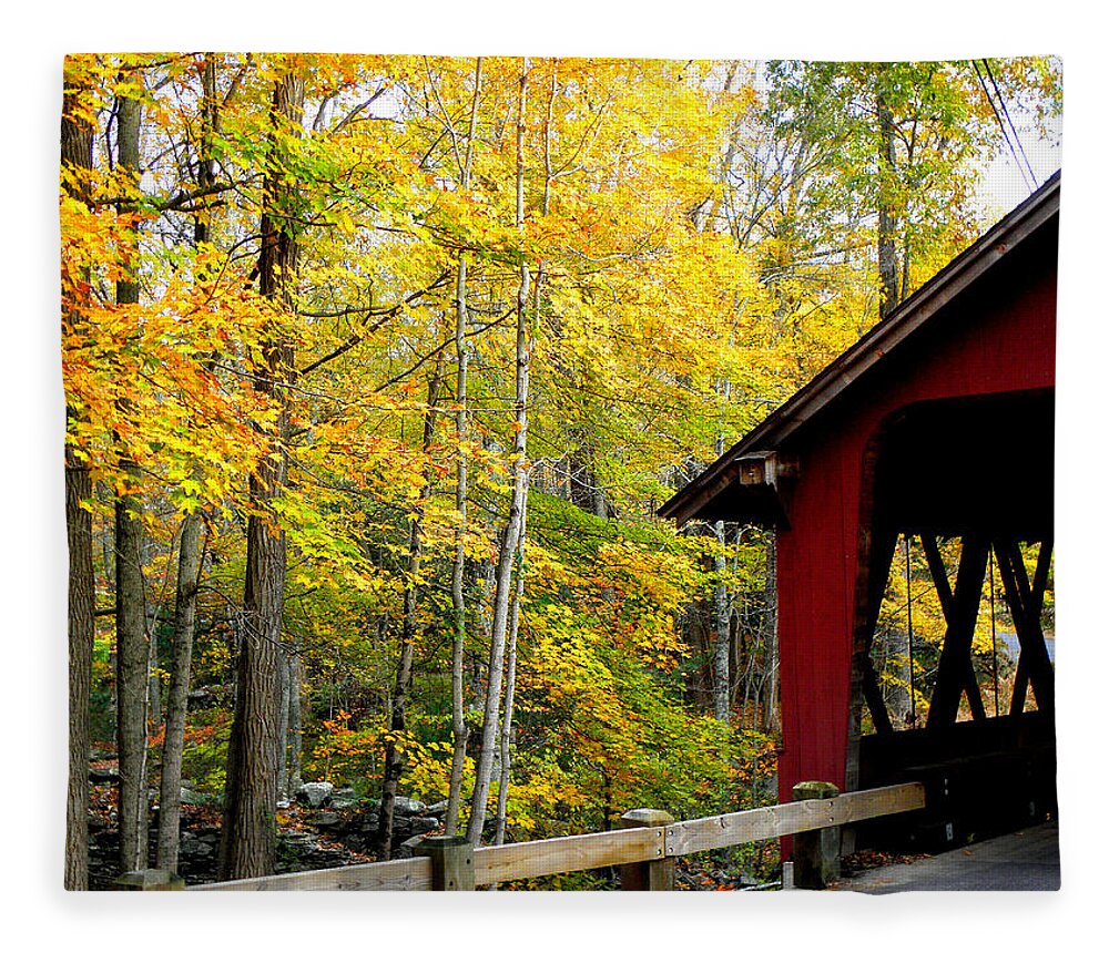 Fall Setting Fleece Blanket featuring the photograph Fall in New England by Kim Galluzzo Wozniak