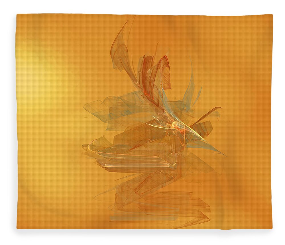 Orange Fleece Blanket featuring the digital art Feast by Jeff Iverson