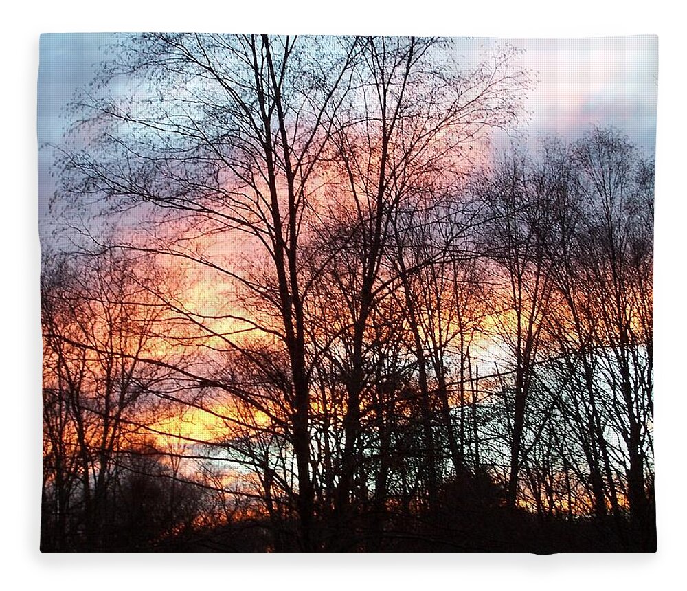 Sunset Fleece Blanket featuring the photograph Fire In The Sky by Kim Galluzzo Wozniak