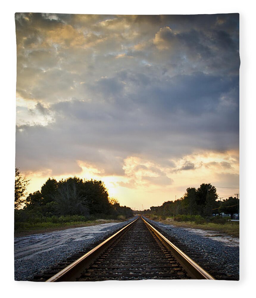 Train Fleece Blanket featuring the photograph Follow the Tracks by Carolyn Marshall