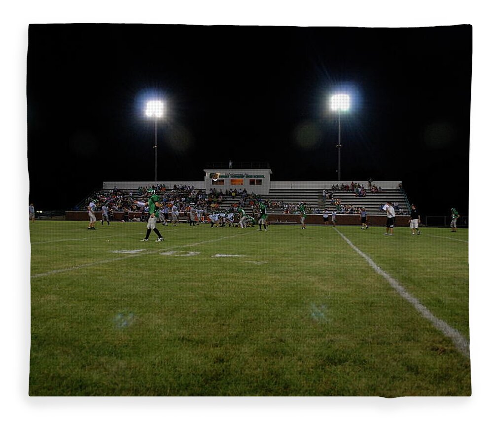 Sports Fleece Blanket featuring the photograph Friday Night Lights by Thomas Woolworth