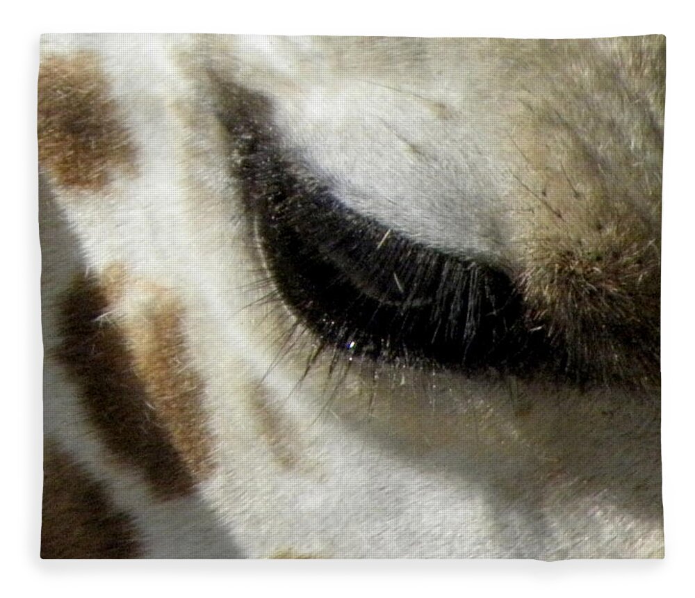 Giraffe Fleece Blanket featuring the photograph Gentle Eye by Kim Galluzzo