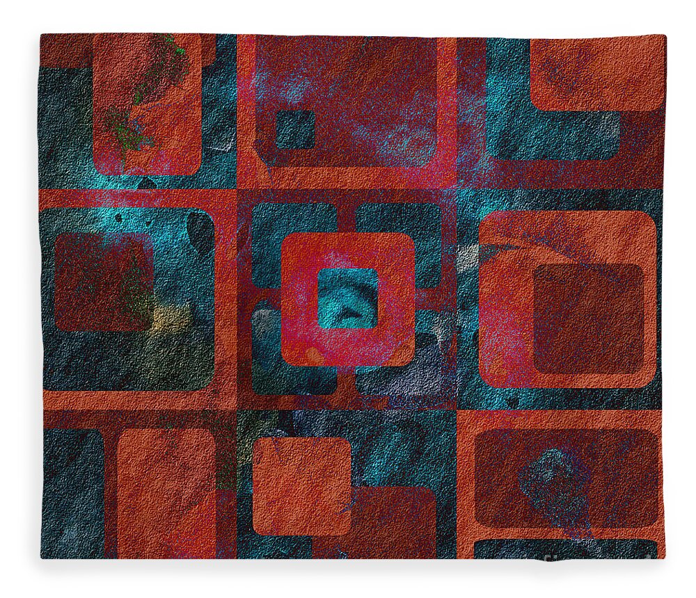 Abstract Fleece Blanket featuring the digital art Geomix 02 - sp07c03b by Variance Collections