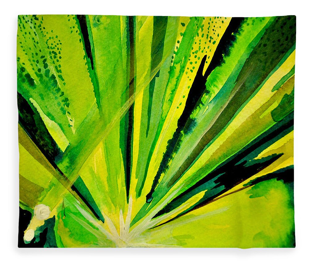Umphrey's Mcgee Fleece Blanket featuring the painting Green of UM by Patricia Arroyo