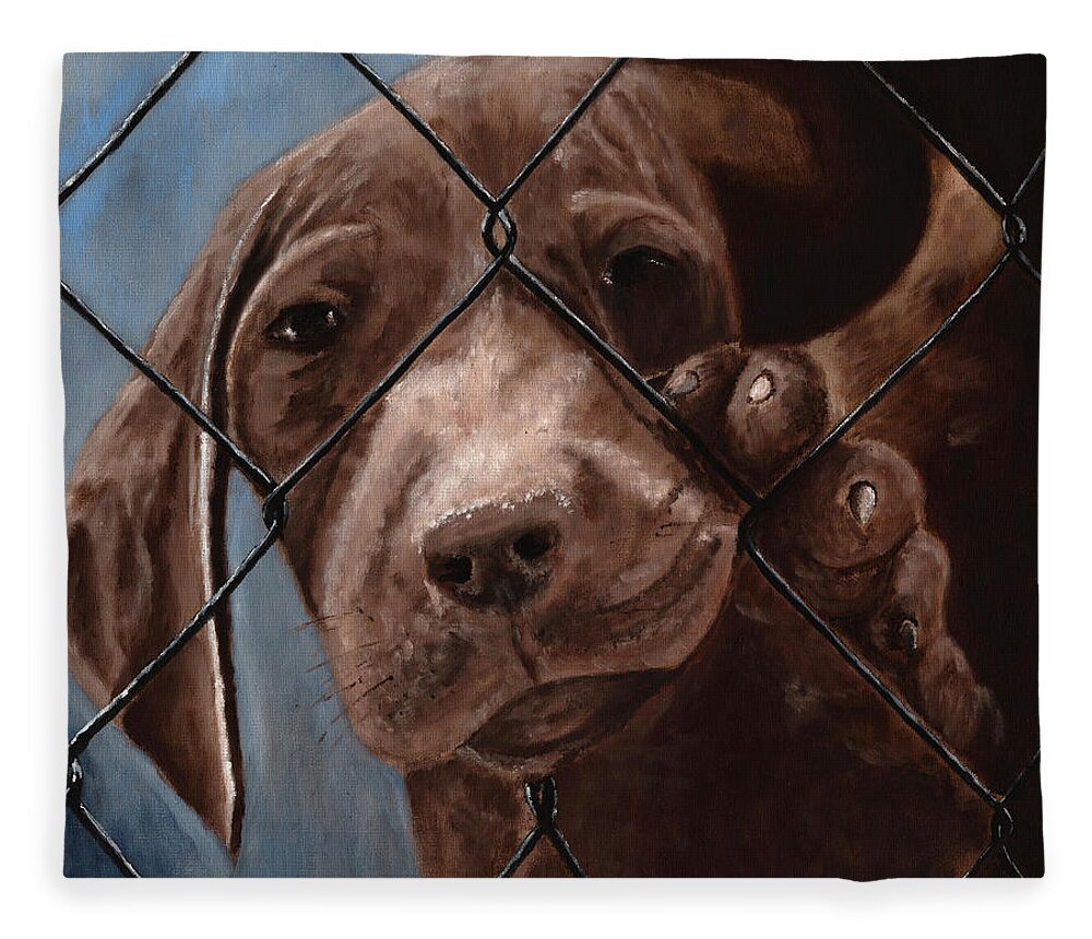 Pet Fleece Blanket featuring the painting Help Release Me I by Vic Ritchey