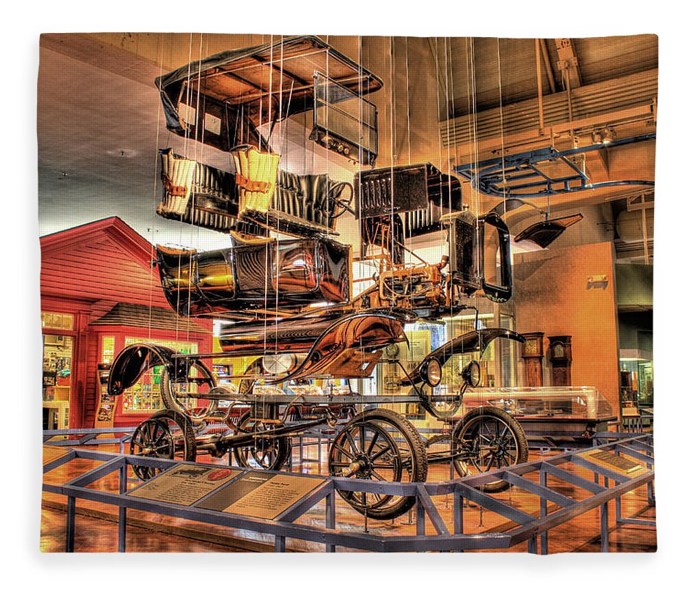  Fleece Blanket featuring the photograph Henry Ford Museum Display Dearborn MI by Nicholas Grunas