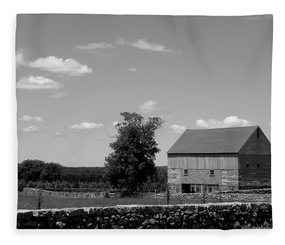 Stone Walls Fleece Blanket featuring the photograph Historical Black And White by Kim Galluzzo