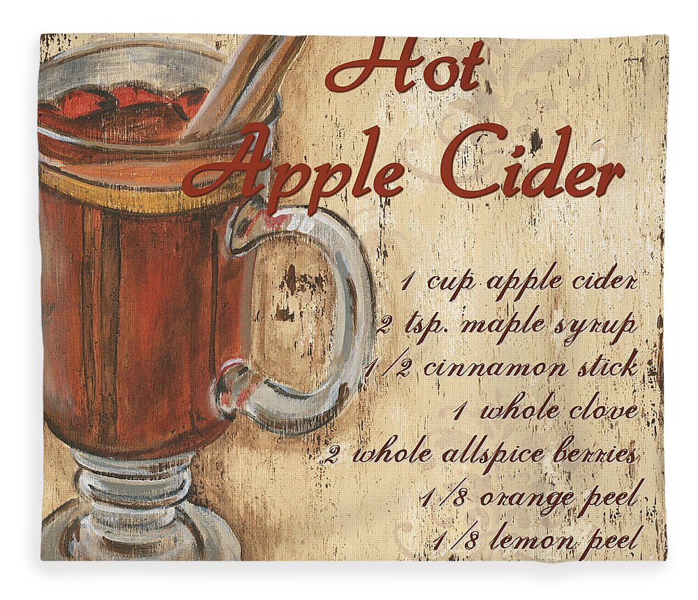 Hot Apple Cider Fleece Blanket featuring the painting Hot Apple Cider by Debbie DeWitt