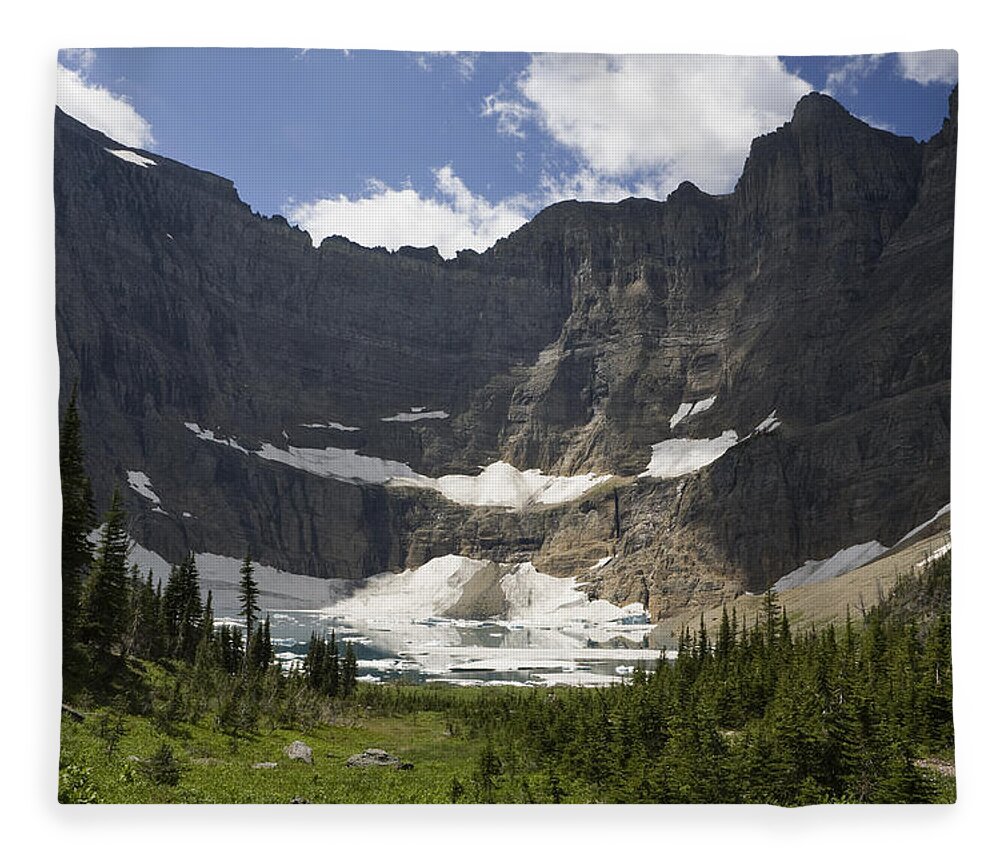 00439320 Fleece Blanket featuring the photograph Iceberg Lake And Melting Many Glacier by Sebastian Kennerknecht