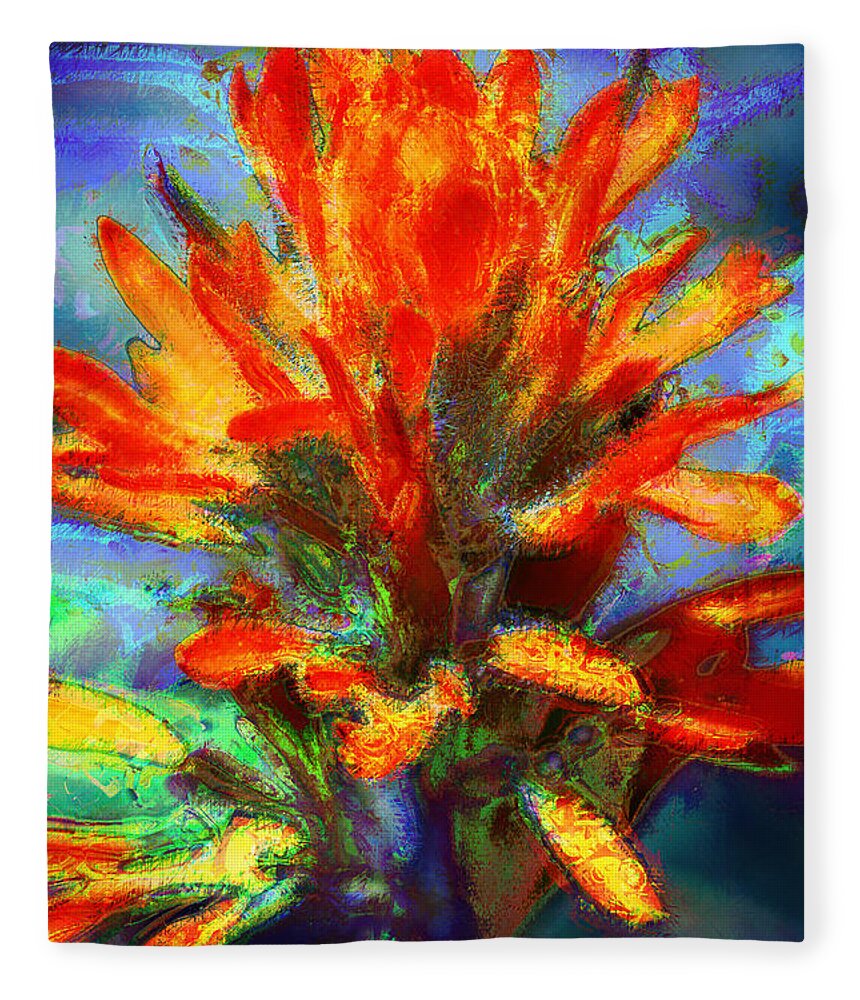 Flowers Fleece Blanket featuring the photograph Indian Paintbrush by Julie Lueders 