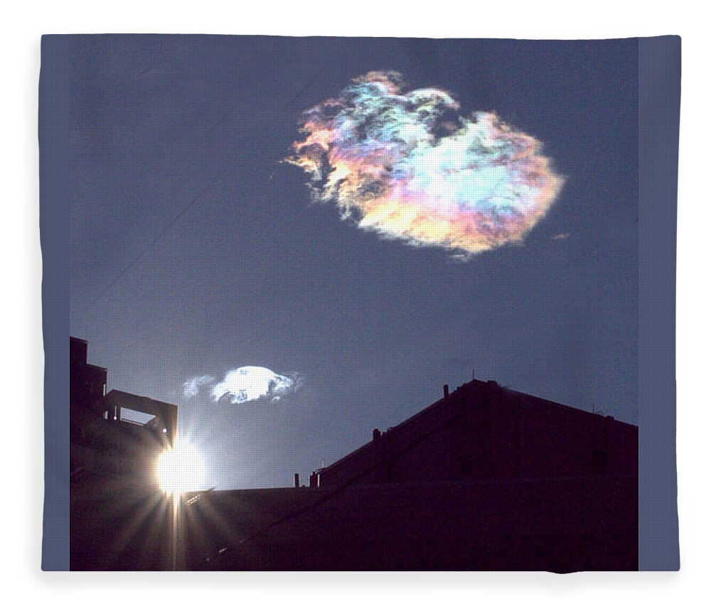 Iridescent Fleece Blanket featuring the photograph Iridescent Cloud by Farol Tomson