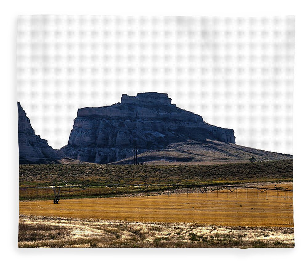 Western Nebraska Fleece Blanket featuring the photograph Jailhouse Rock And Courthouse Rock by Ed Peterson