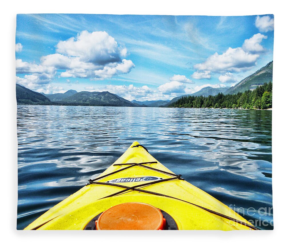 British Columbia Fleece Blanket featuring the photograph Kayaking in BC by Traci Cottingham