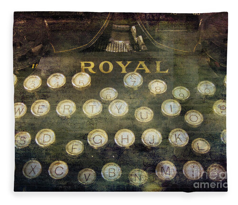 Typewriter Fleece Blanket featuring the photograph Keyboard by Eena Bo