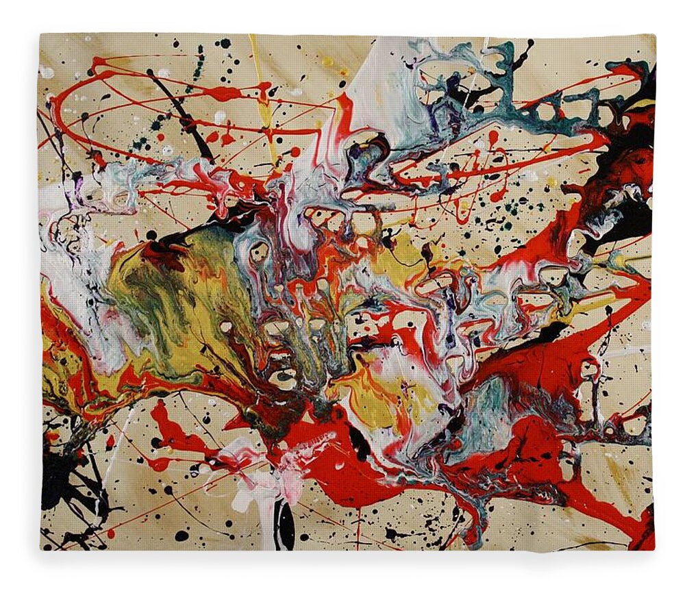 Abstract Fleece Blanket featuring the painting Lassoed a Tornado by Nan Bilden