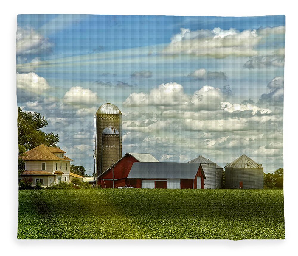 Barn Fleece Blanket featuring the photograph Light After The Storm by Bill and Linda Tiepelman