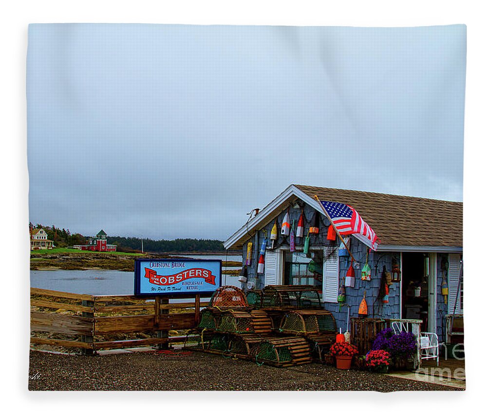 Maine Fleece Blanket featuring the photograph Lobster House by Sue Karski