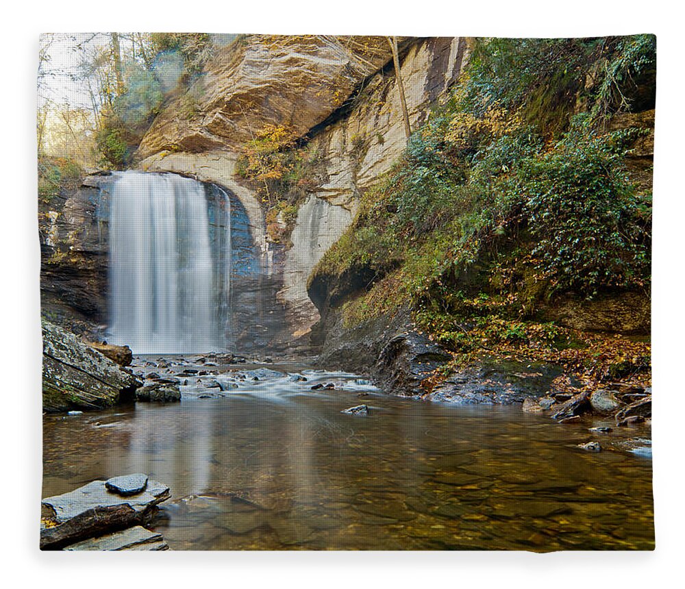 Waterfall Fleece Blanket featuring the photograph Looking Glass Falls by Francis Trudeau