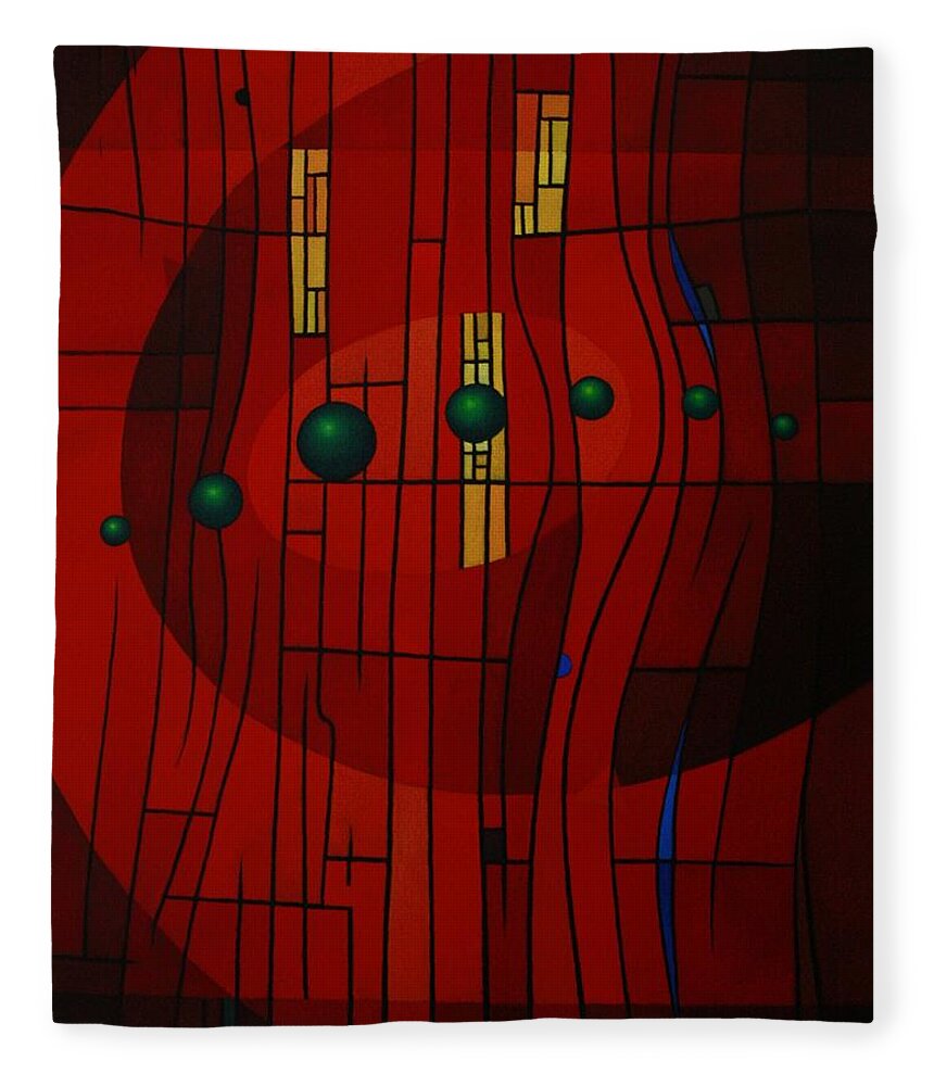 Abstract Fleece Blanket featuring the painting Luminous Symphony by Alberto DAssumpcao