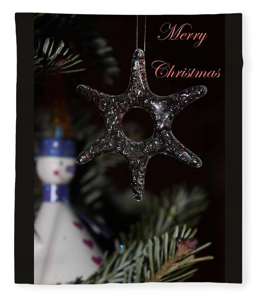Greeting Card Fleece Blanket featuring the photograph Merry Christmas by Tom Gari Gallery-Three-Photography