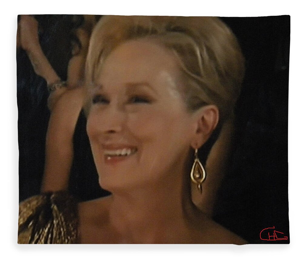 Colette Fleece Blanket featuring the photograph Meryl Streep Portrait by Colette V Hera Guggenheim