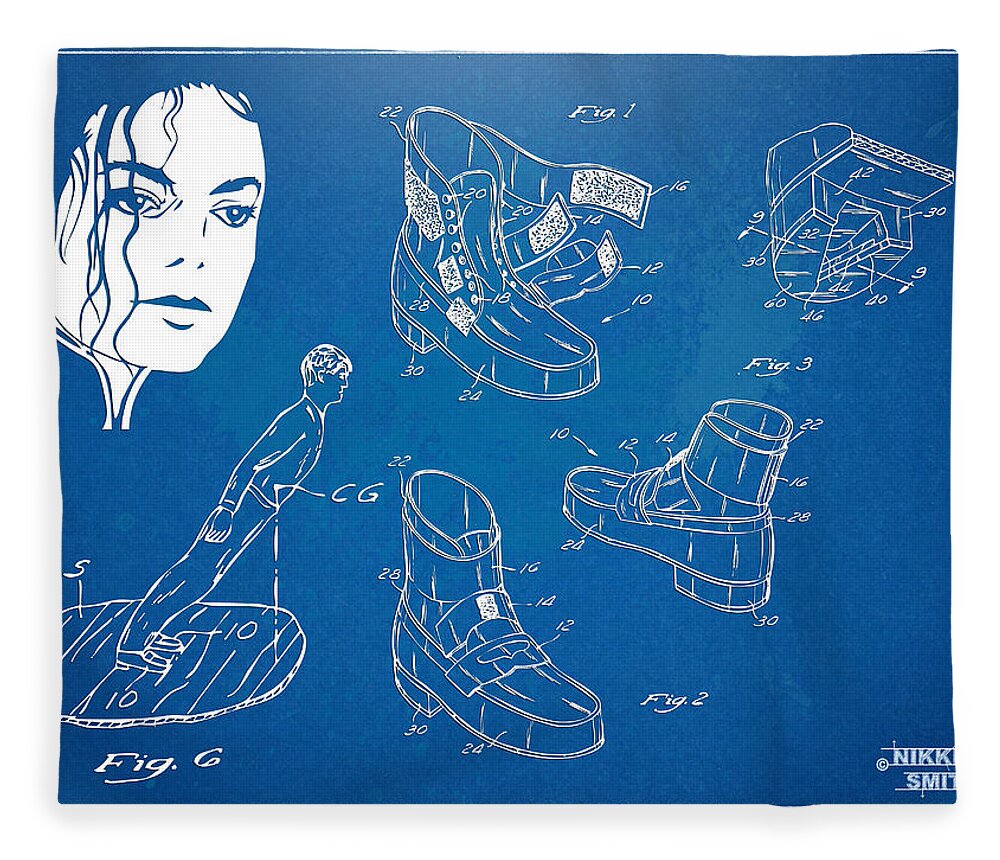 Michael Jackson Anti-Gravity Shoe Patent Artwork Fleece Blanket by Nikki  Marie Smith - Pixels