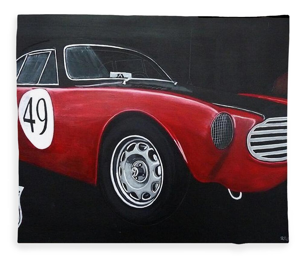 Moretti Fleece Blanket featuring the painting Moretti 750 Gran Sport by Richard Le Page