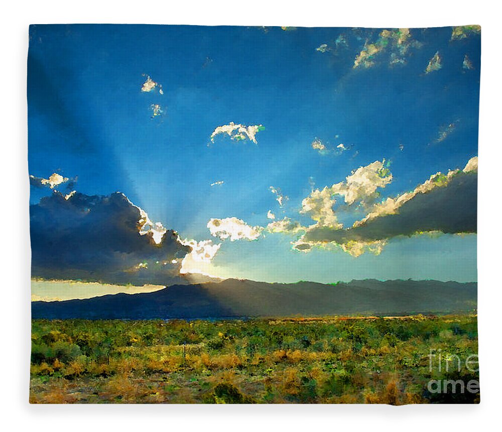 New Mexico Fleece Blanket featuring the photograph New Mexico Desert by Betty LaRue