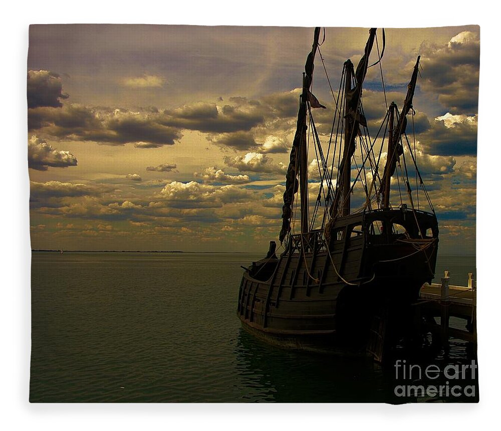 Pirates Fleece Blanket featuring the photograph Notorious the Pirate Ship by Blair Stuart