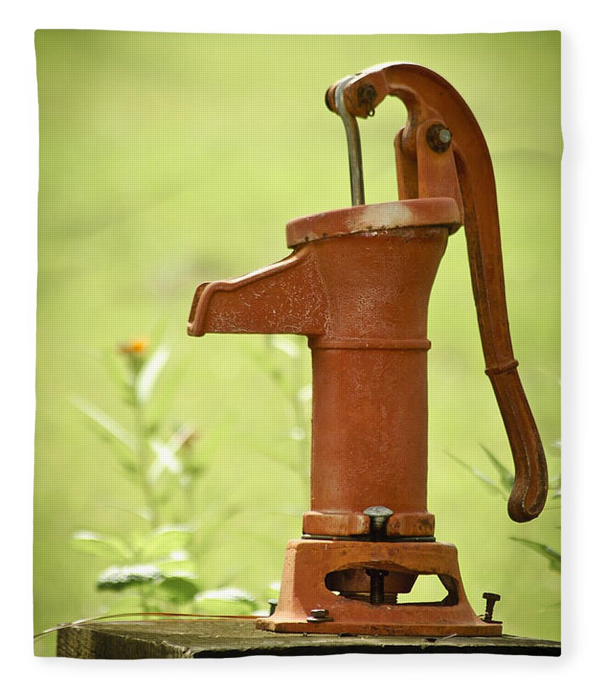 Pump Fleece Blanket featuring the photograph Old Fashioned Water Pump by Carolyn Marshall