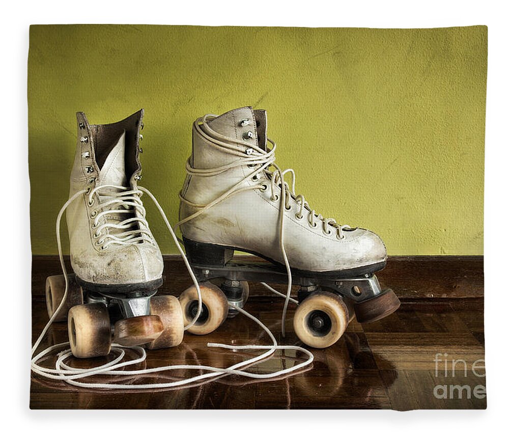 Active Fleece Blanket featuring the photograph Old Roller-Skates by Carlos Caetano