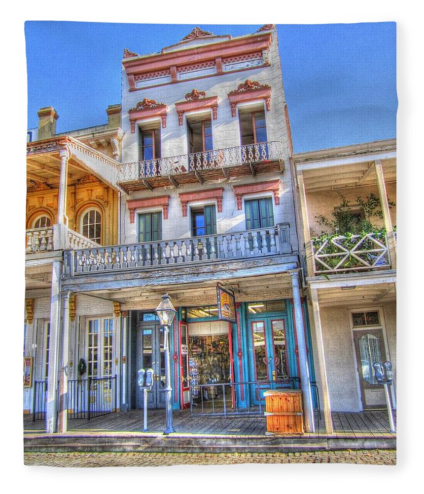 Old Town Sacramento Fleece Blanket featuring the photograph Old West Architecture by Barry Jones