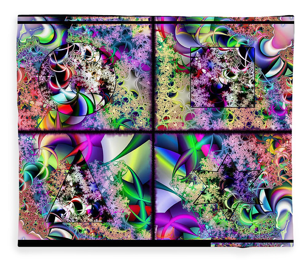 Fractal Art Fleece Blanket featuring the digital art One WeirdAss Design by Susan Kinney