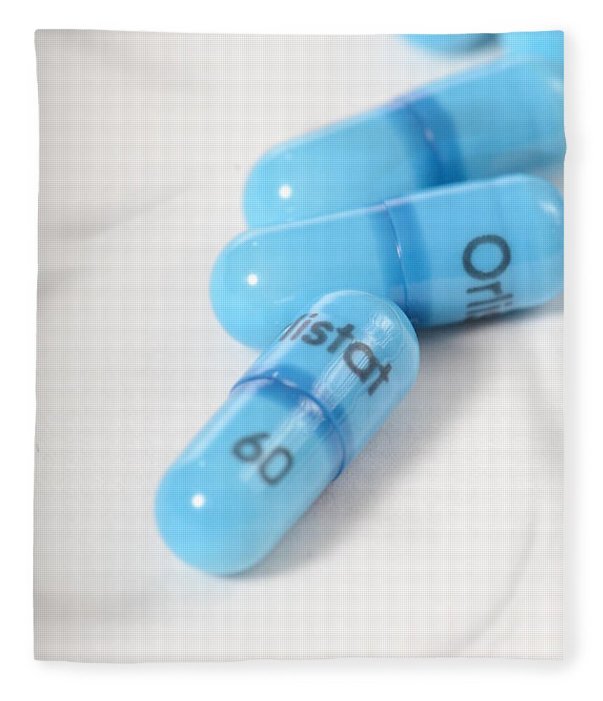 Lipase Inhibitors Fleece Blanket featuring the photograph Orlistat Capsules by Photo Researchers, Inc.