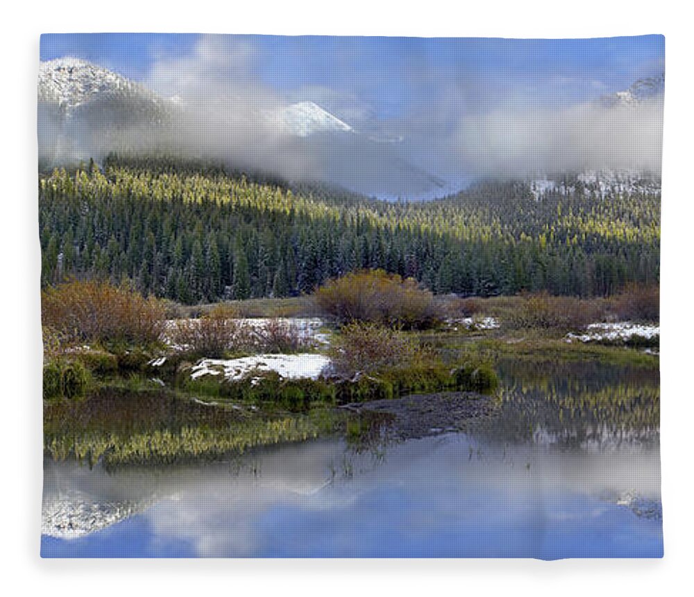 00175165 Fleece Blanket featuring the photograph Panoramic View Of The Pioneer Mountains by Tim Fitzharris
