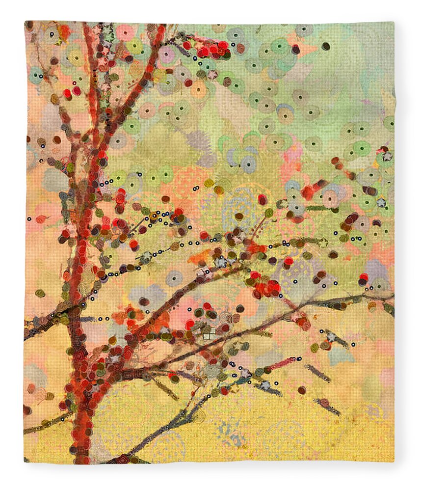 Tree Fleece Blanket featuring the digital art Parsi-Parla - d16c02 by Variance Collections