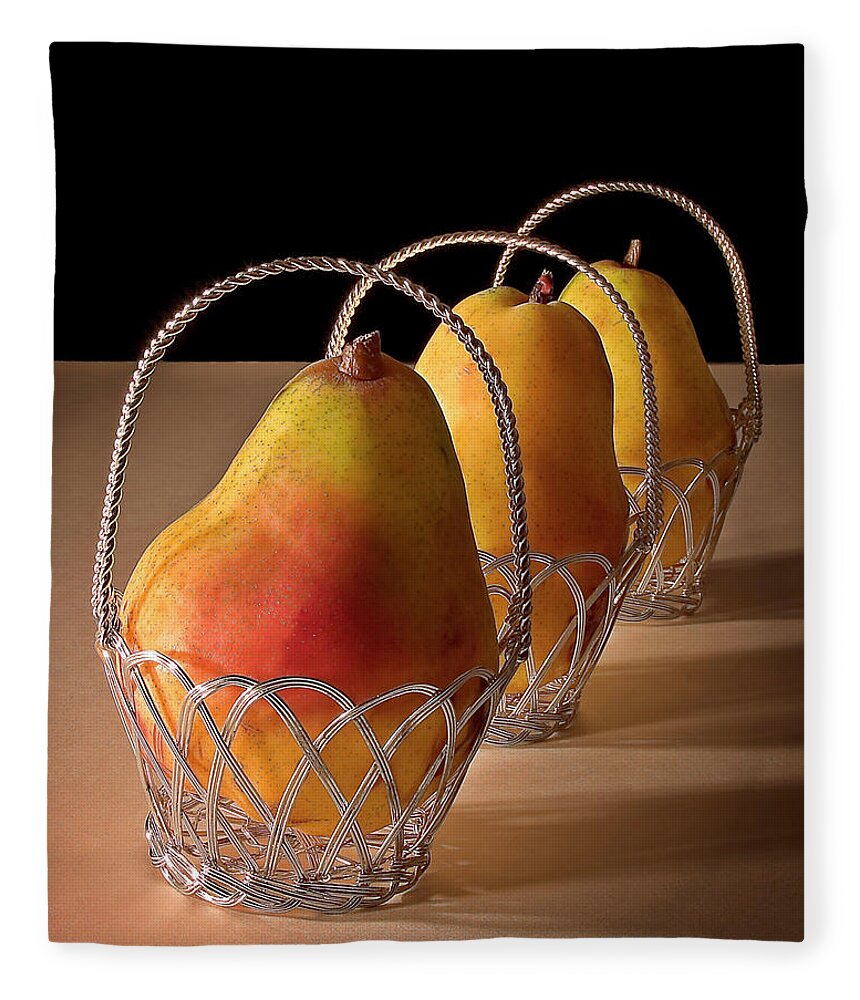 Endre Fleece Blanket featuring the photograph Pear Still Life by Endre Balogh