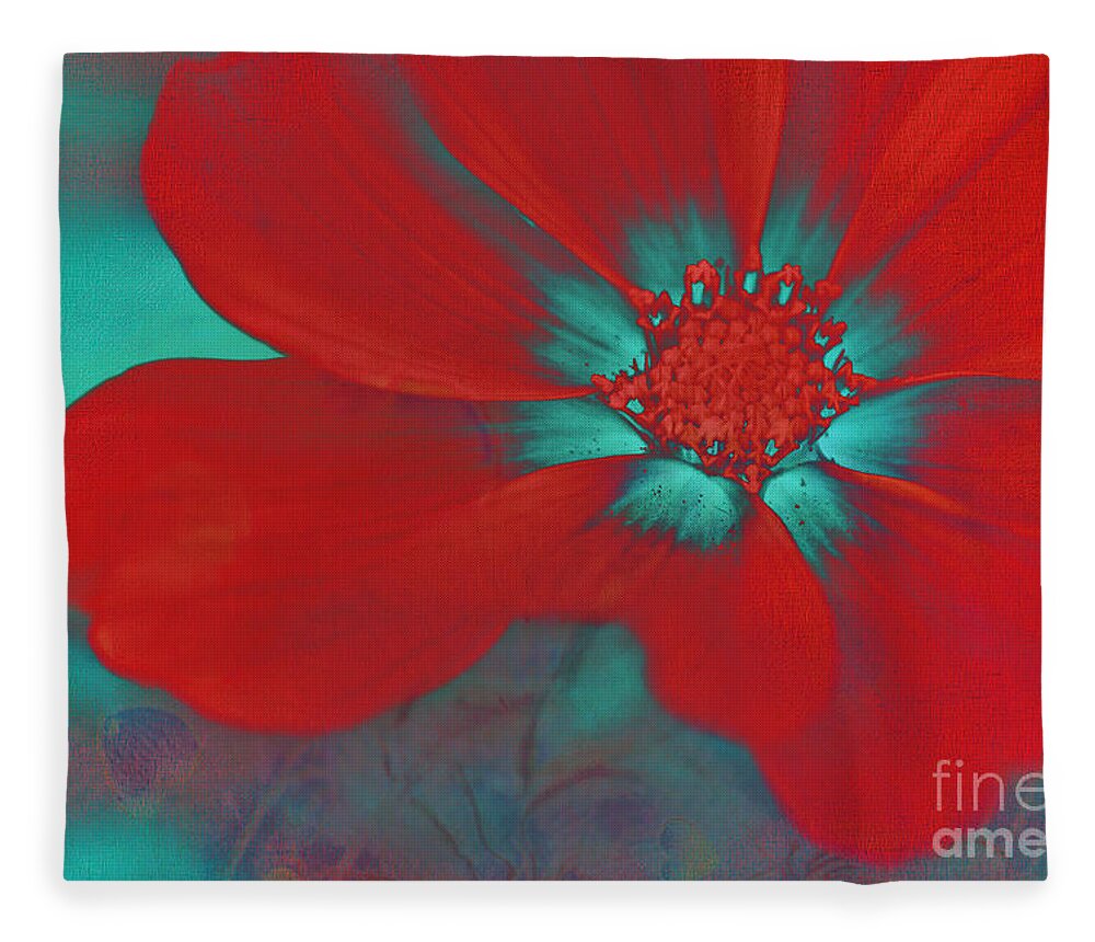 Red Fleece Blanket featuring the photograph Petaline - t23b2 by Variance Collections