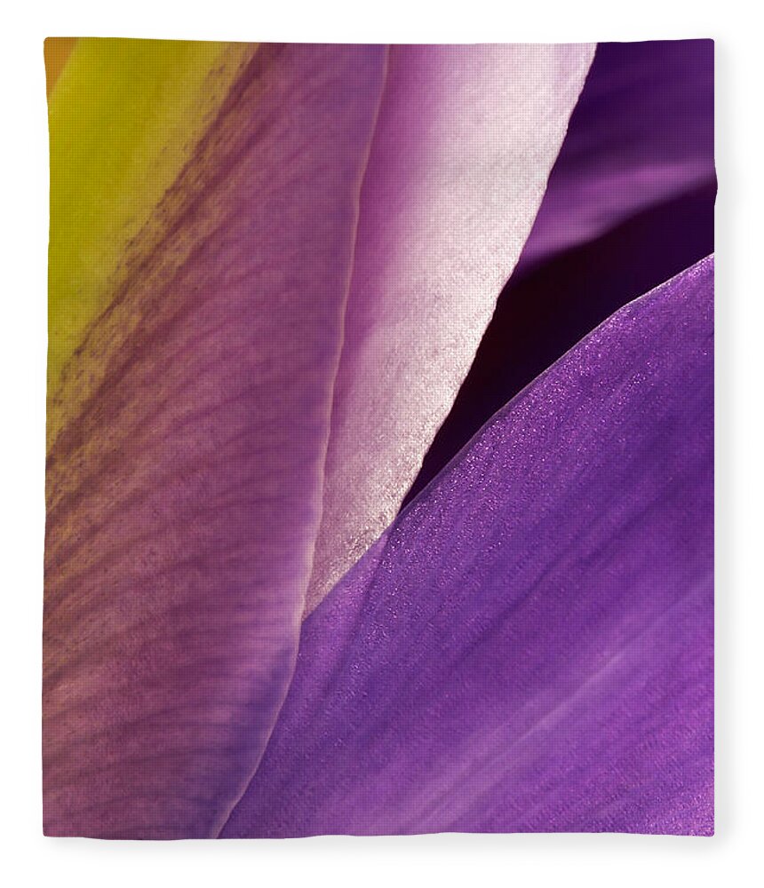 Flowers Fleece Blanket featuring the photograph Photograph of a Dutch Iris by Perla Copernik