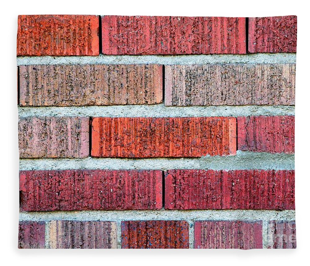 Wall Fleece Blanket featuring the photograph Red Brick Wall by Henrik Lehnerer