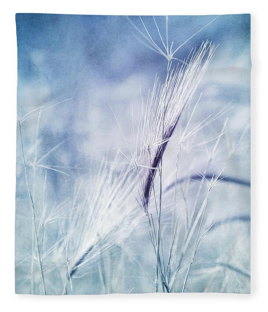 Plant Fleece Blanket featuring the photograph Roadside Blues by Priska Wettstein